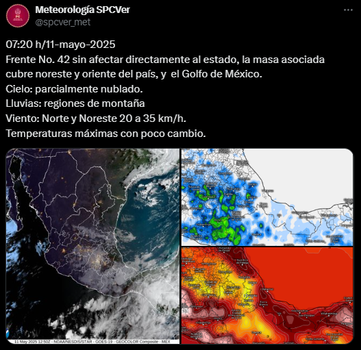 Así estará el clima en Veracruz este domingo 11 de mayo