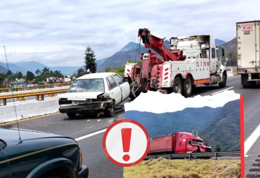 Auto y tráiler se dan encontronazo en la autopista Orizaba-Puebla