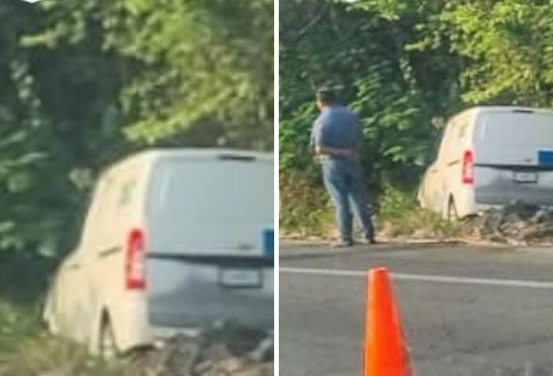 Camioneta se sale del camino por mala maniobra en libramiento Paso del Toro - Santa Fe