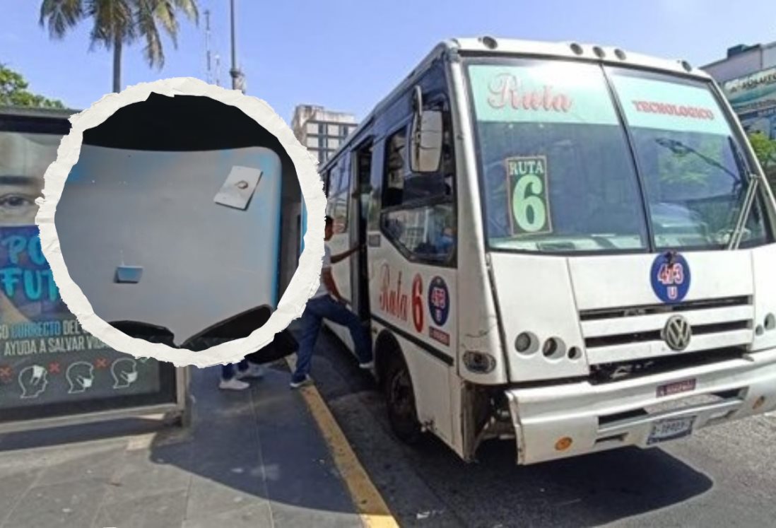 Exhiben camión urbano de Veracruz con asientos destruidos; usuarios temen accidentes| VIDEO