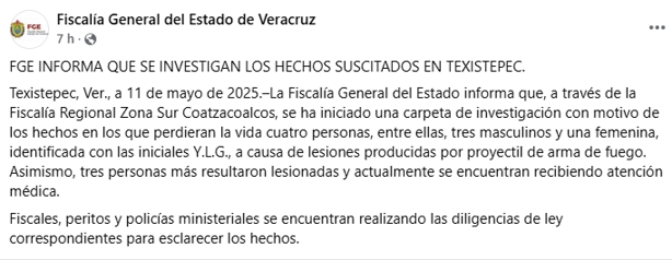 Se investiga asesinato de candidata de Morena en Texistepec, confirma Fiscalía de Veracruz