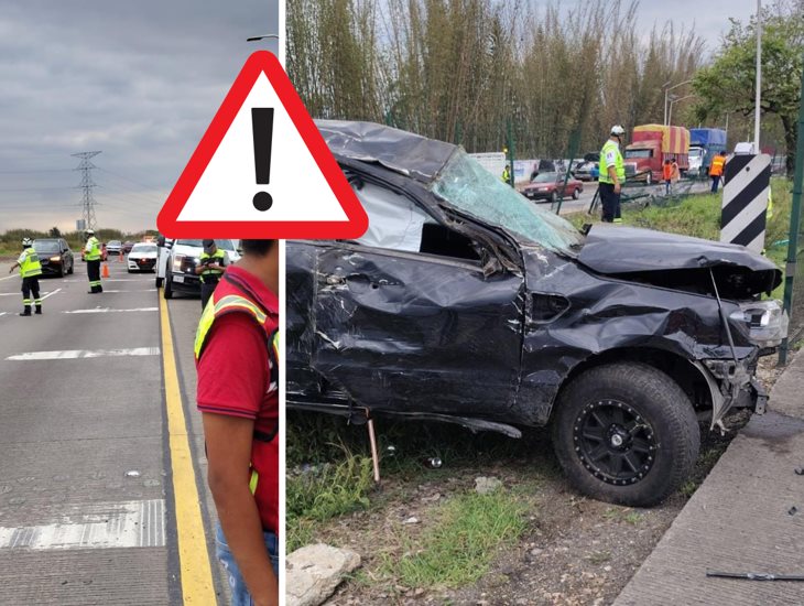 Vuelca camioneta en la autopista Orizaba-Córdoba; un lesionado grave