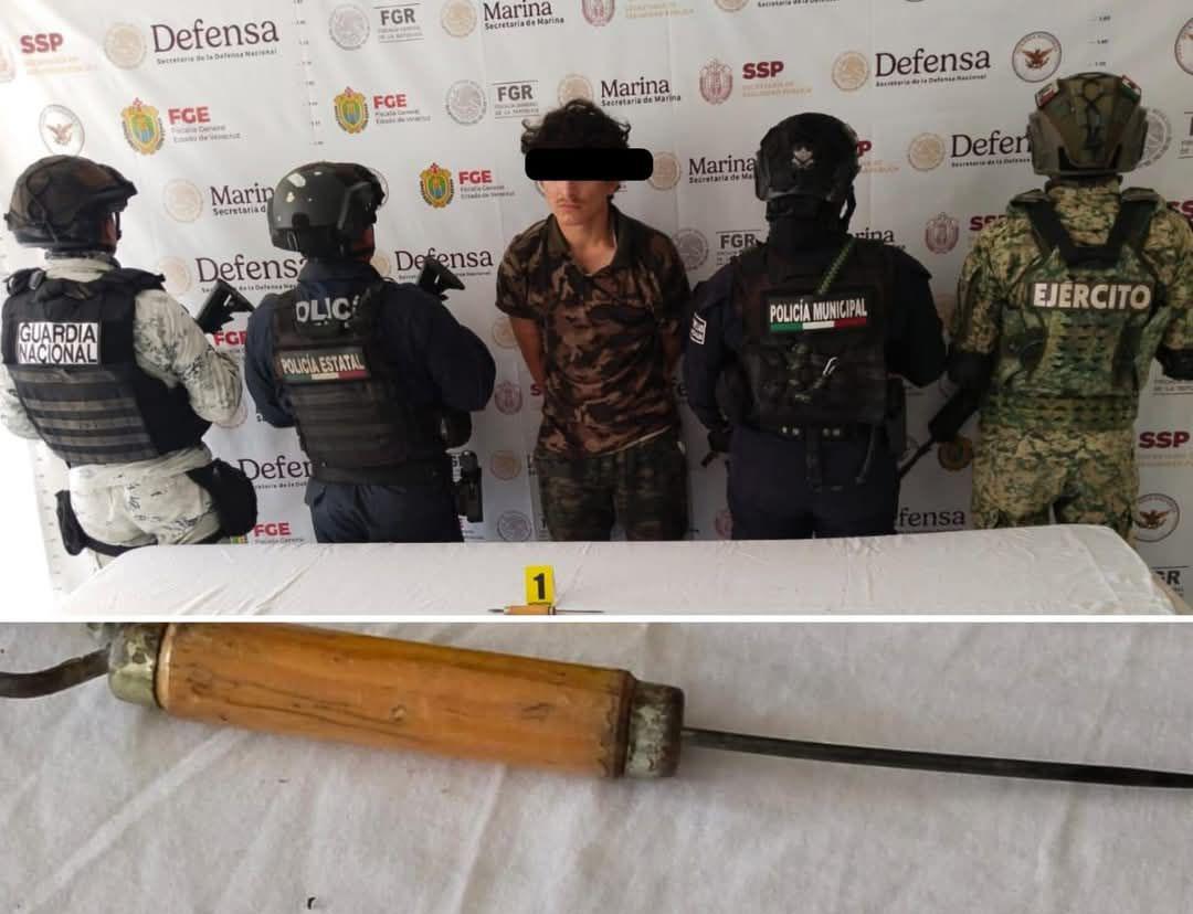 Detienen en Las Choapas a hombre tras atacar a otro con picahielo