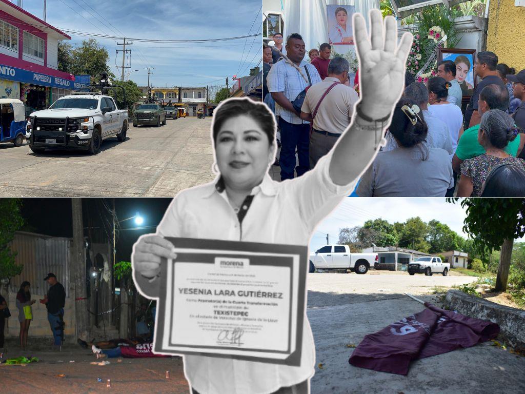 Crimen en Texistepec cimbra al sur: familias de luto, candidatos exigen seguridad; Sheinbaum y Nahle garantizan justicia