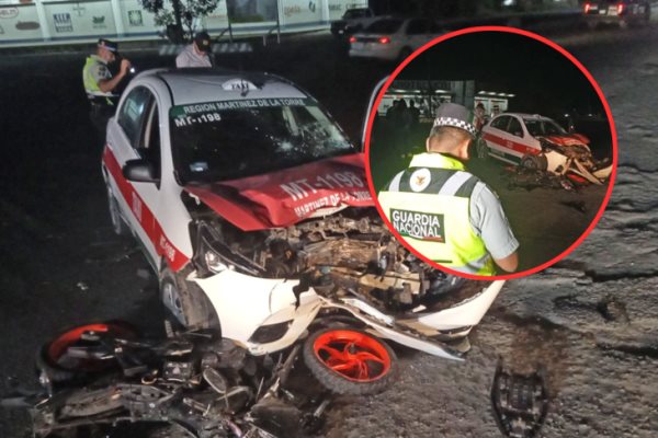 Motociclista es embestido por un taxi en Martínez de la Torre; resulta gravemente herido