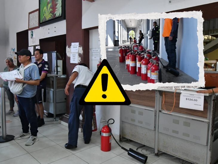 Realizan mantenimiento preventivo a extintores en Palacio Municipal de Córdoba