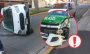Tras choque, vuelca camioneta en avenida Murillo Vidal en Xalapa
