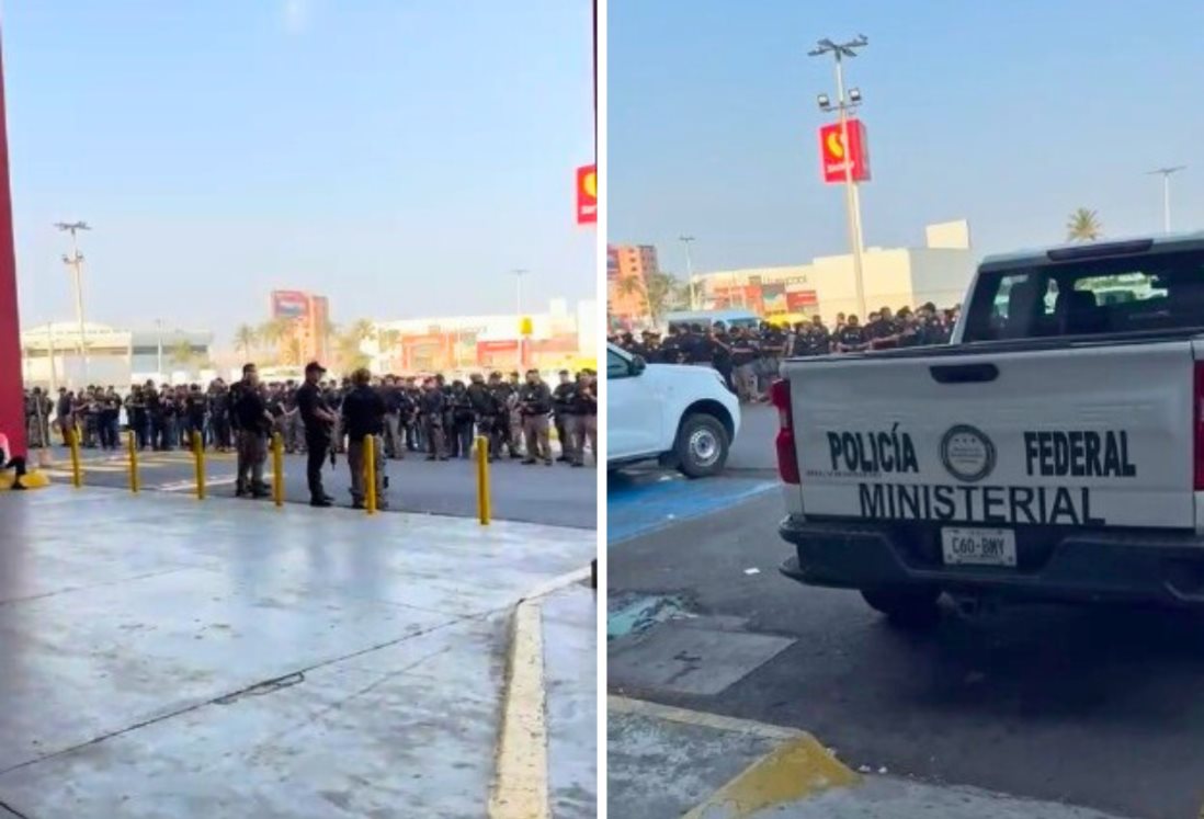Decenas de agentes federales se despliegan desde centro comercial en Boca del Río | VIDEO
