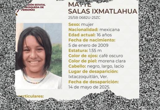 Reportan como desaparecida a menor de Ixtaczoquitlán