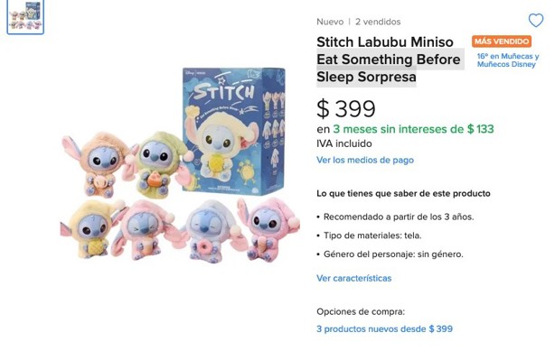 Así son los "labubus" de Stitch, ¿dónde se consiguen y cuánto cuestan?