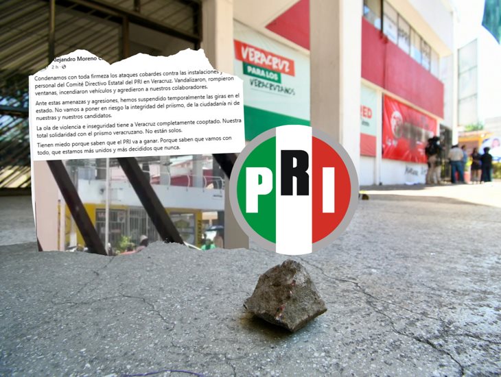 PRI suspende giras proselitistas en Veracruz tras ataque a su sede estatal