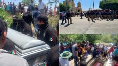 Dan último adiós a ex policía y empleados municipales asesinados junto a candidata de Morena en Texistepec l VIDEO