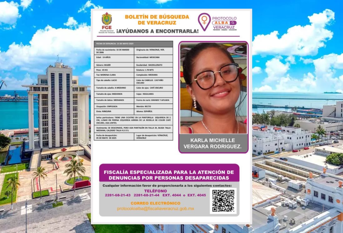 Activan Protocolo Alba por desaparición de Karla Michelle en la ciudad de Veracruz