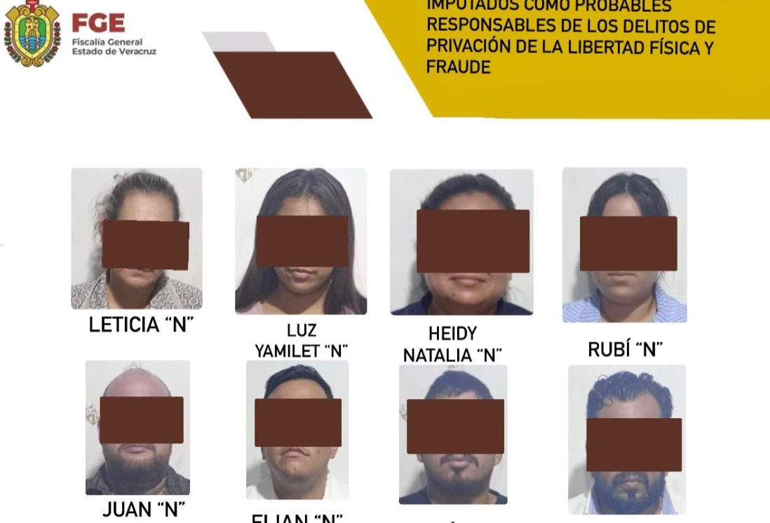 Imputan a ocho personas por privación ilegal de la libertad y fraude en Veracruz