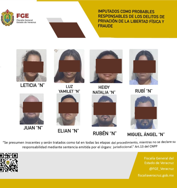 Imputan a ocho personas por privación ilegal de la libertad y fraude en Veracruz