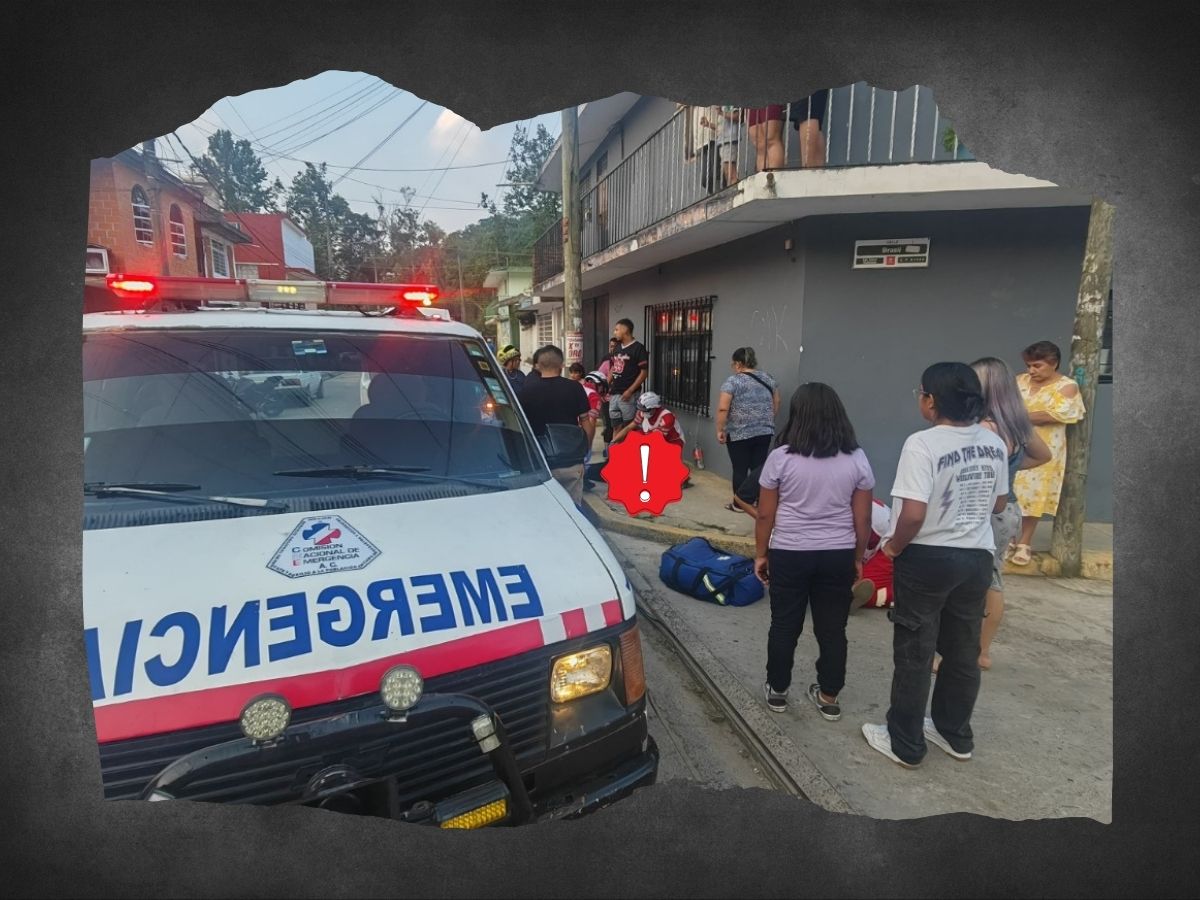 Motociclistas derrapan en Xalapa; la moto en que viajaban desapareció