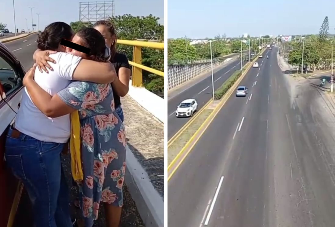 Dos mujeres y un taxista convencen a joven de no aventarse de un puente en Veracruz