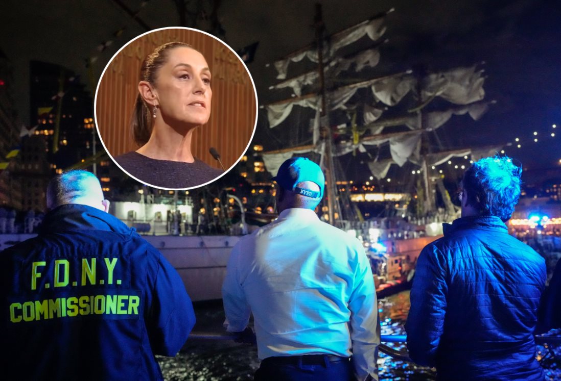 Claudia Sheinbaum lamenta muerte de marinos tras accidente del buque escuela Cuauhtémoc en Nueva York