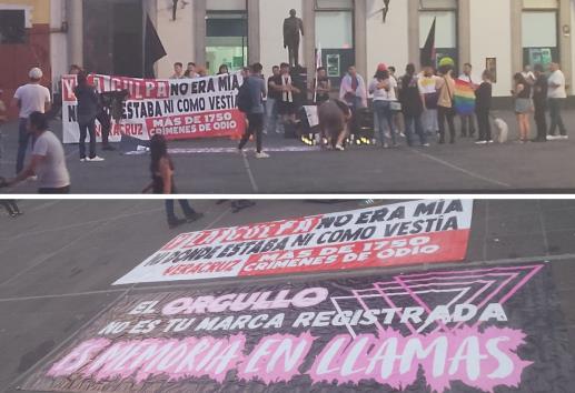 Alto a los crímenes de odio; protesta comunidad LGBT en Xalapa