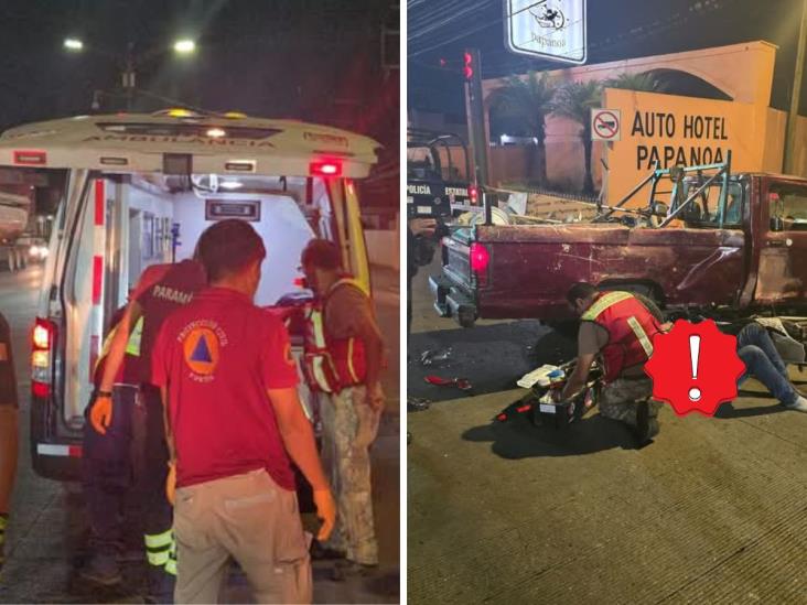 Se registran dos accidentes de moto en Fortín; rescatistas atienden