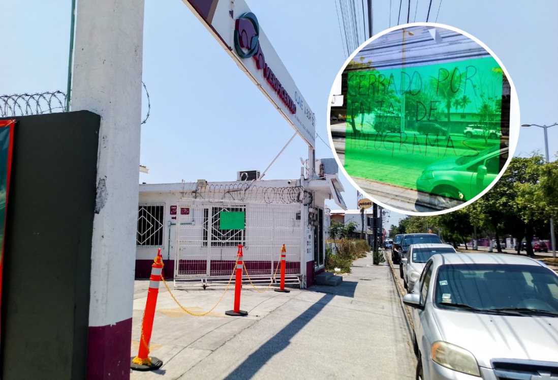 "Cerrado por falta de hologramas", así lucen algunos verificentros de Veracruz