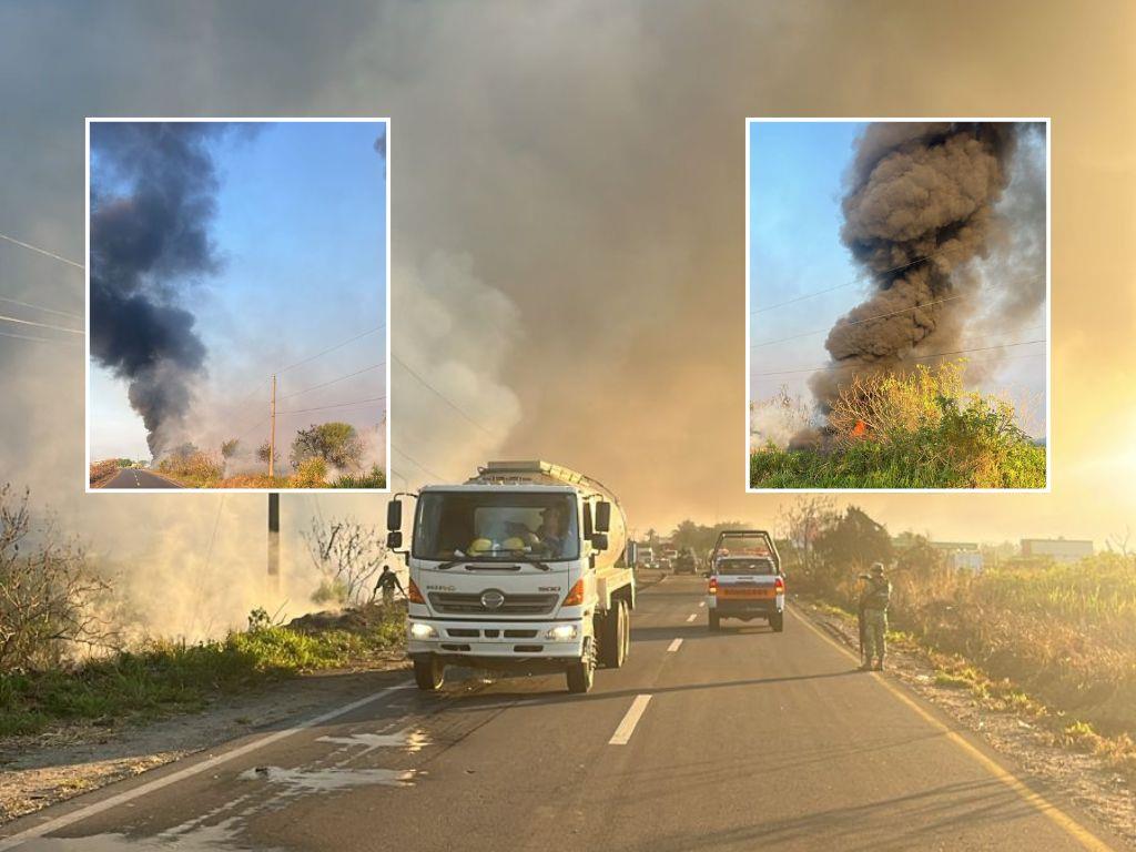 Carretera Coatzacoalcos-Minatitlán, ¿cuántos incendios han ocurrido en tan solo dos semanas?