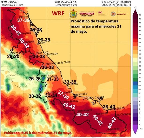 Desciende ola de calor en Veracruz; temperatura rondará los 38 grados