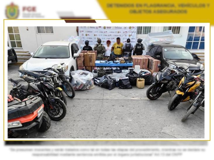 Aseguran armas y drogas tras cateo en Tierra Blanca; hay dos detenidos