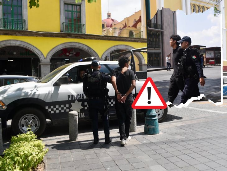 Joven es detenido en el parque Juárez en Xalapa; por presunta marihuana