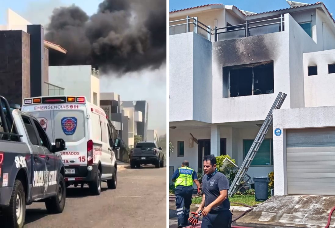 Explosión por gas provoca incendio en Lomas del Valle; rescatan a mascota y tres trabajadores heridos | VIDEO