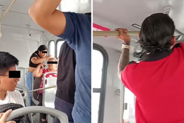 Cae pasamanos de camión urbano y golpea cabeza de pasajera en Veracruz | VIDEO