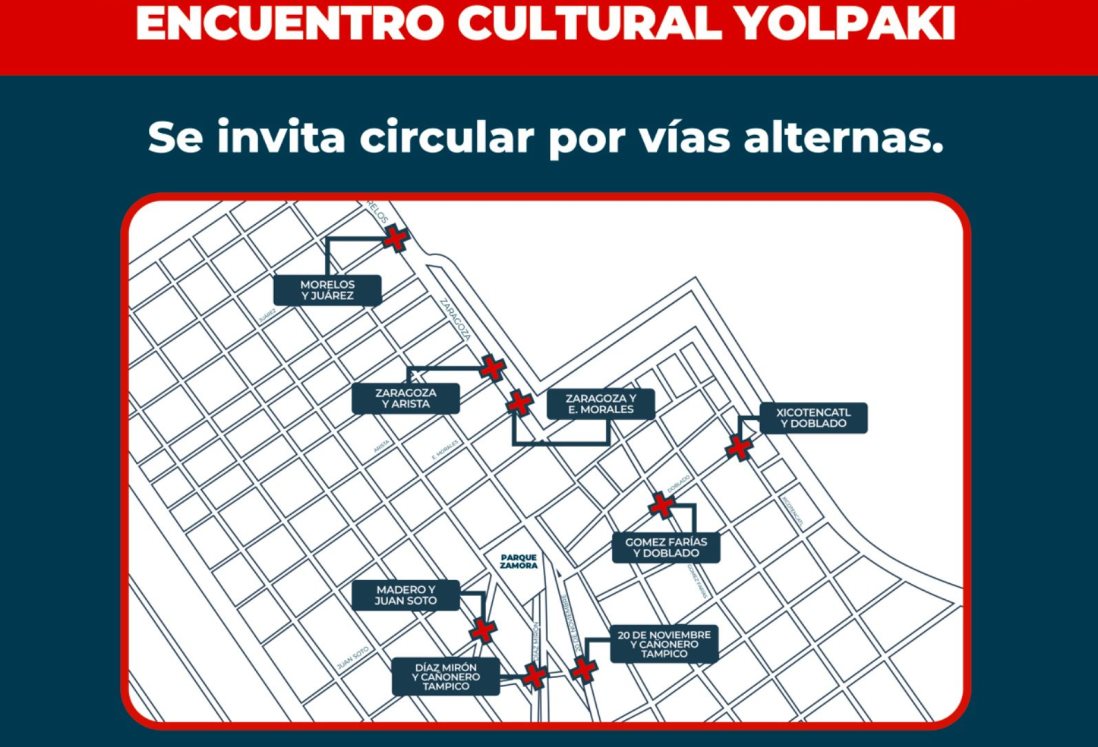 Anuncian cierres viales en Veracruz por desfile del Encuentro Cultural Yolpaki este 23 de mayo