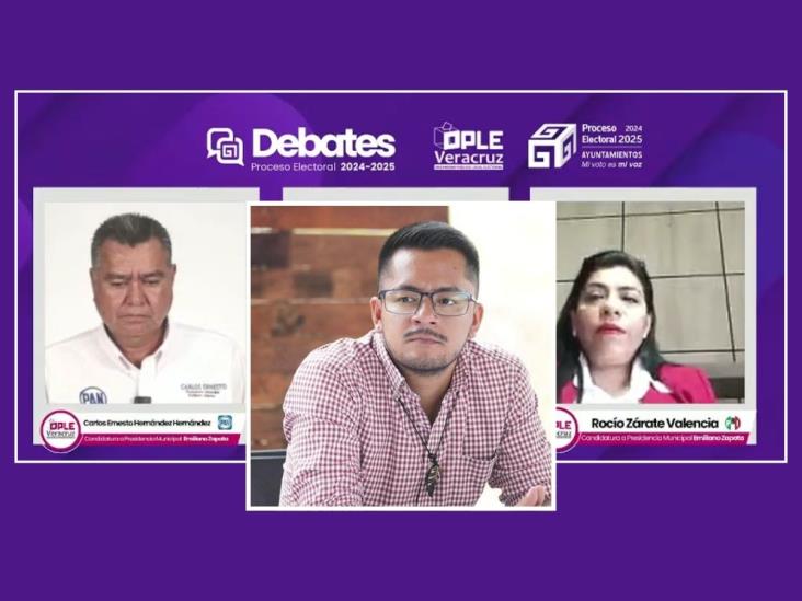 En debate de Emiliano Zapata tunden al alcalde; solo estuvieron dos candidatos