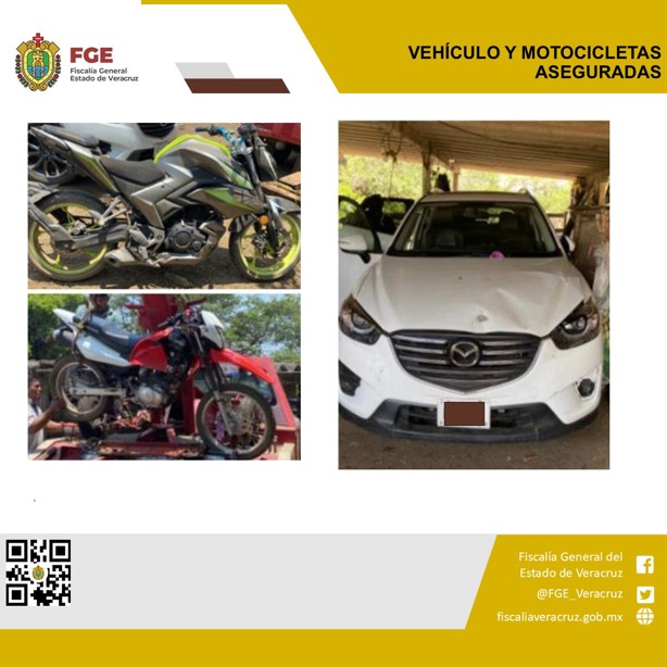 Fiscalía asegura vehículos en Lerdo de Tejada y Ángel R. Cabada, en Veracruz