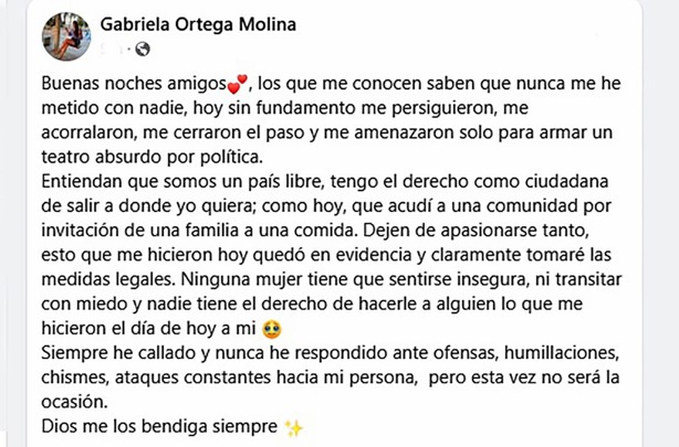 La emboscaron tras una comida y la amenazan; así lo relata Alcadesa de Colipa