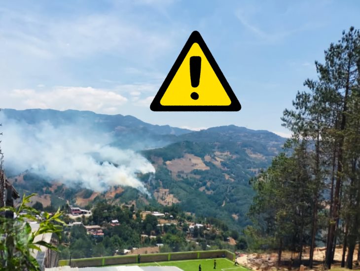 Continúa combate a incendio forestal en el cerro San Cristóbal en Huiloapan