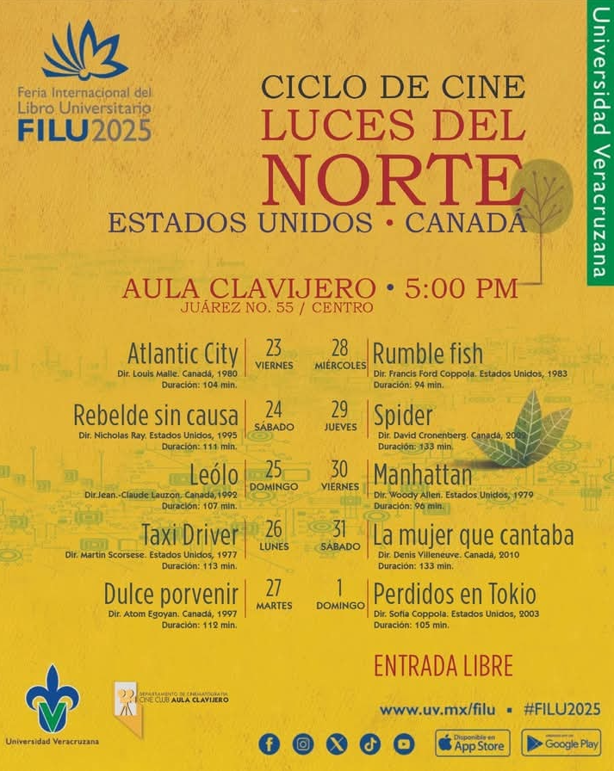 Ciclo de cine Luces del norte en la FILU 2025 en Xalapa; checa fechas y cartelera