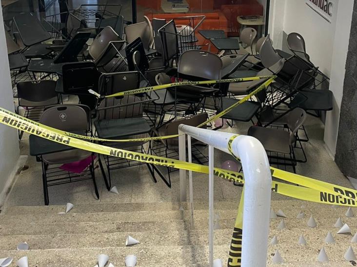 Vandalizan Prepa Anáhuac en Xalapa; exigen investigaciones (+VIDEO)