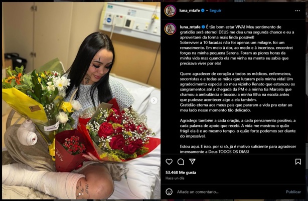 Apuñalan a influencer Luna Ambrozevicius durante una transmisión en vivo; ¿sobrevivió?