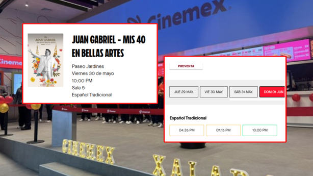 Juan Gabriel en Cinemex Xalapa: Fechas disponibles y costo de los boletos para Mis 40 en Bellas Artes 