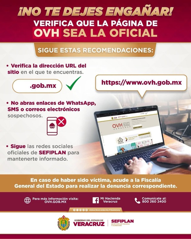 Advierte Sefiplan sobre fraudes con páginas que imitan a la Oficina Virtual de Hacienda