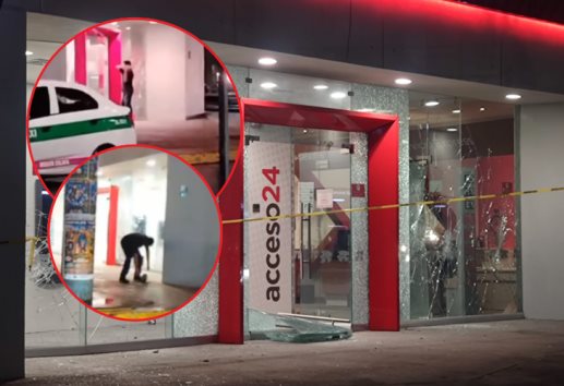 Borracho causa destrozos en sucursal de banco Banorte en Xalapa; ¡intentó huir! (+Video)