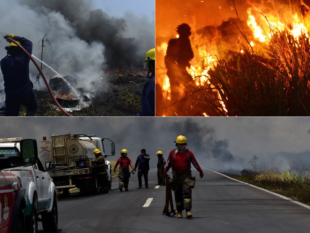 Lo que callan los Bomberos; labor titánica para combatir incendios de pastizales en Coatzacoalcos l VIDEO
