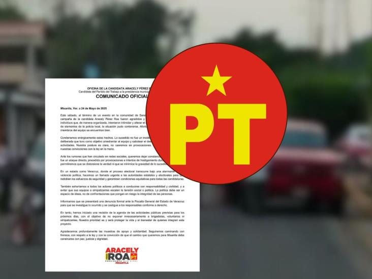 PT exige seguridad tras ataque a equipo de candidata en Misantla