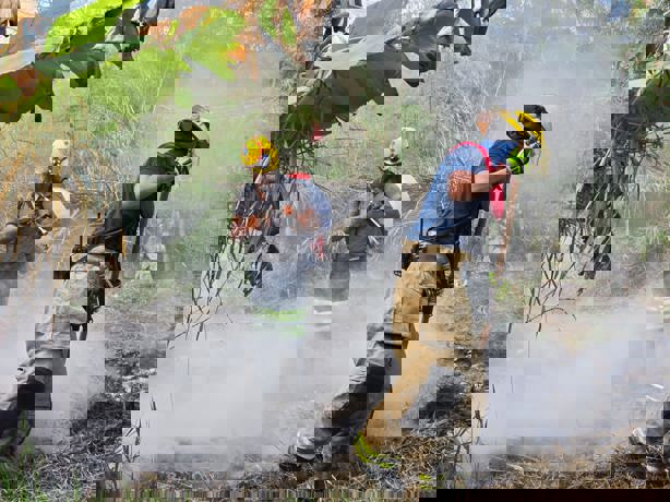 Fuerte incendio de pastizales acaba con una vivienda en Fortín (+Video)