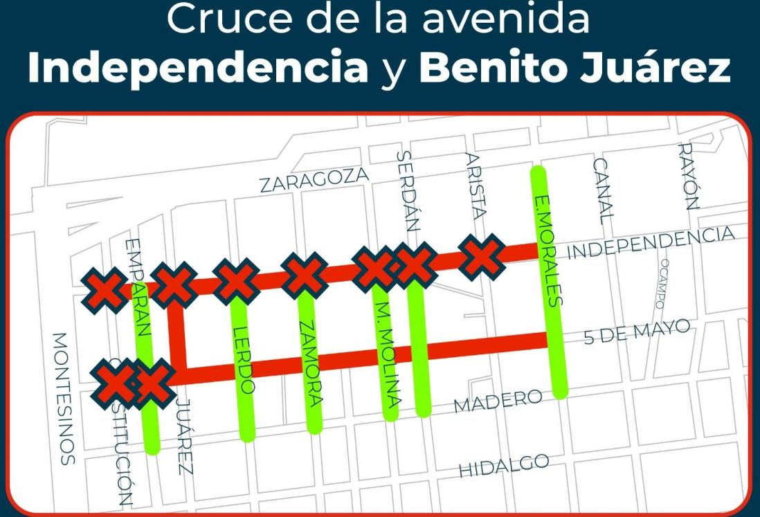 Cerrarán el crucero de Independencia y Juárez en Centro Histórico de Veracruz
