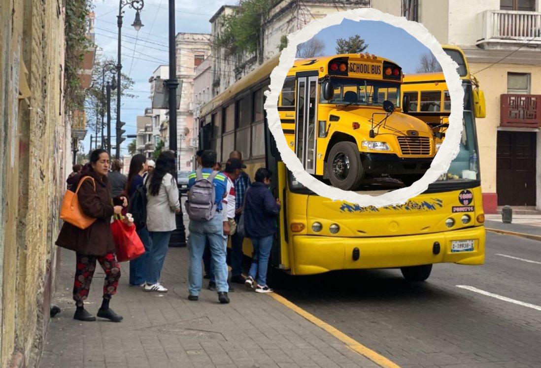 Este camión urbano de Veracruz fue un autobús de estudiantes de EU | VIDEO