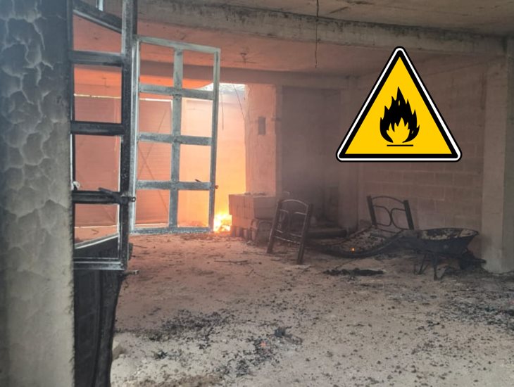 Voraz incendio en la congregación 6 de Enero de Xalapa deja una familia sin hogar