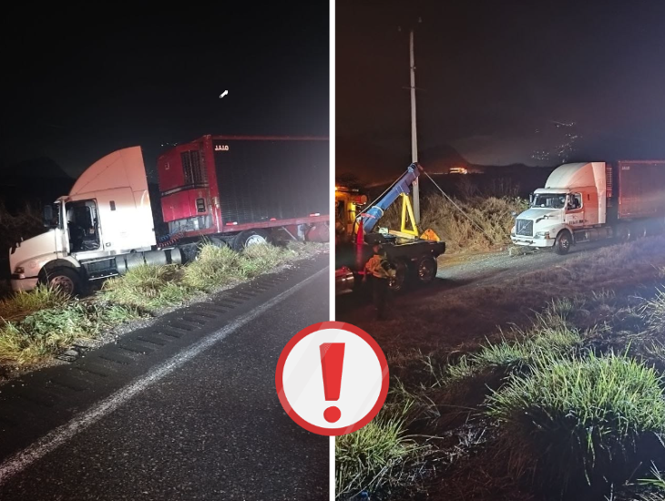 Tráiler pierde el control y sufre accidente en las Cumbres de Maltrata 