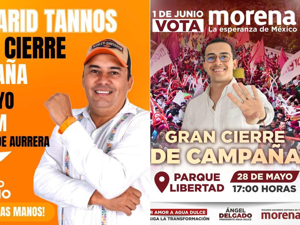 Así cerrarán sus campañas los candidatos a la alcaldía de Agua Dulce